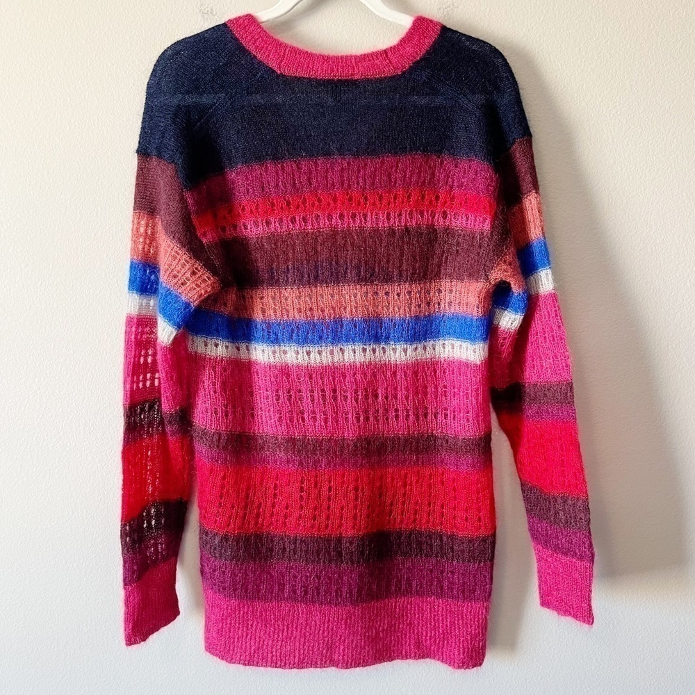 Rag & Bone Nassau Striped Mohair Silk Blend V-Neck Sweater Size XS MSRP $425 - Picture 10 of 16
